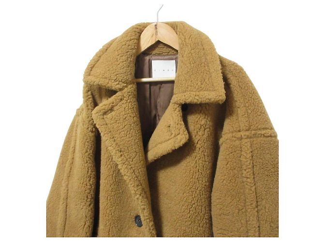 Autre Marque Abrigo cocoon de boa CINOH Castaño - vista 3