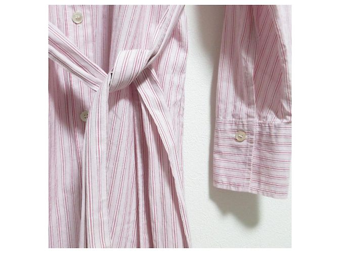 Autre Marque Abito camicia in cotone a righe forte_forte Rosa - vista 4