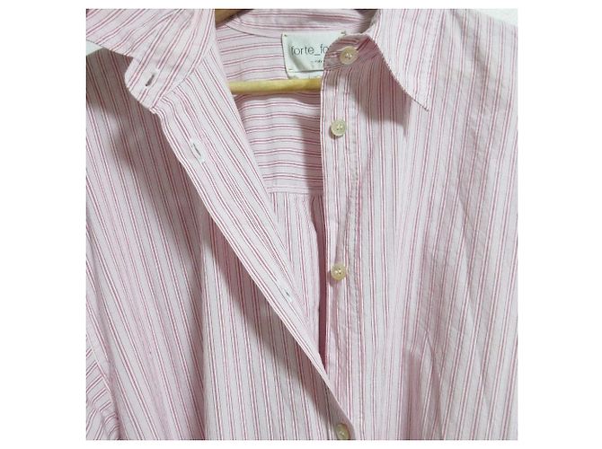 Autre Marque Abito camicia in cotone a righe forte_forte Rosa - vista 6