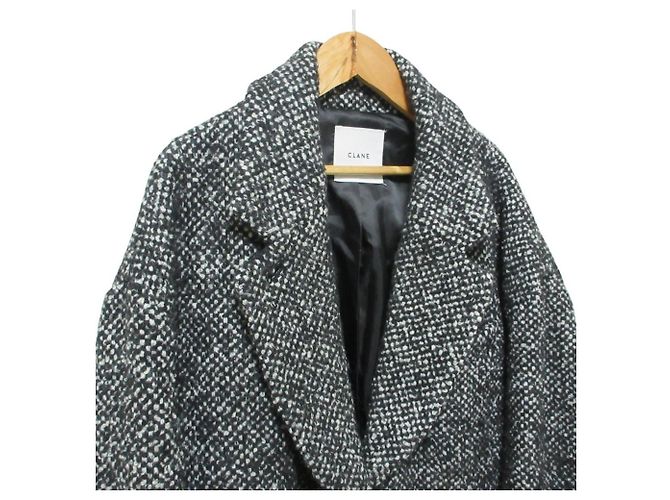 Autre Marque Cappotto CLANE MIX COLOR OVER COAT Nero - vista 3