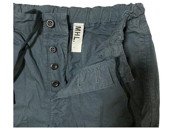 Autre Marque MHL. SUPERFINE COTTON TWILL Twill-Hose Blau Marineblau - Ansicht 3