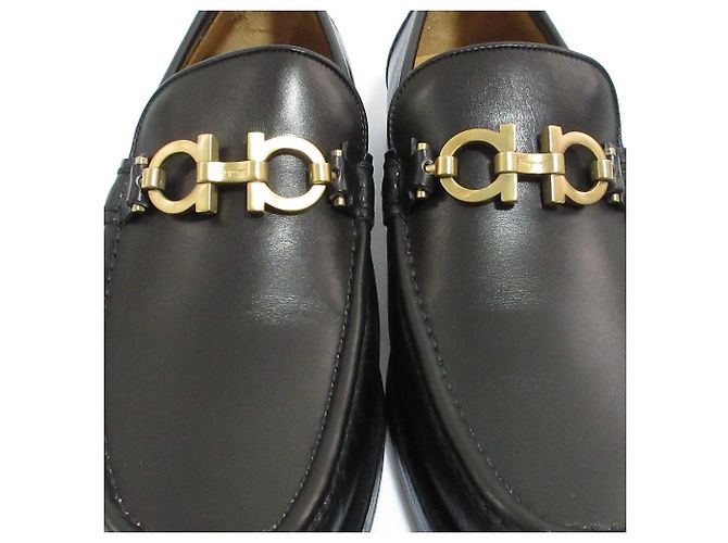 Mocassins Gancini Salvatore Ferragamo Noir - vue 15