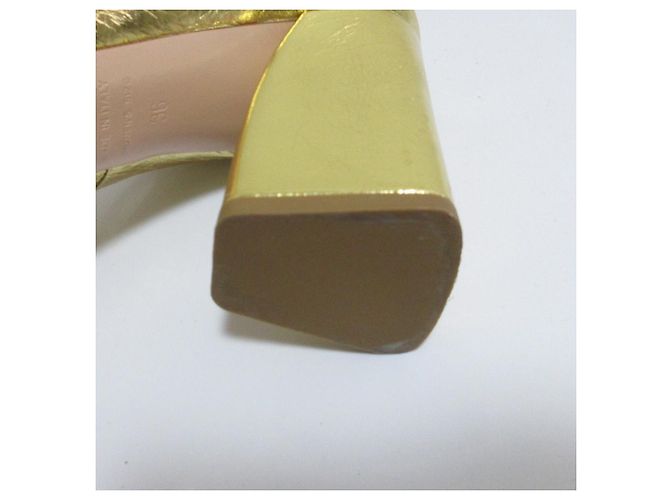 Décolleté Roger Vivier Trevivier con cristalli e tacco largo D'oro - vista 10