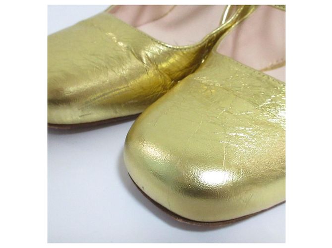 Décolleté Roger Vivier Trevivier con cristalli e tacco largo D'oro - vista 17