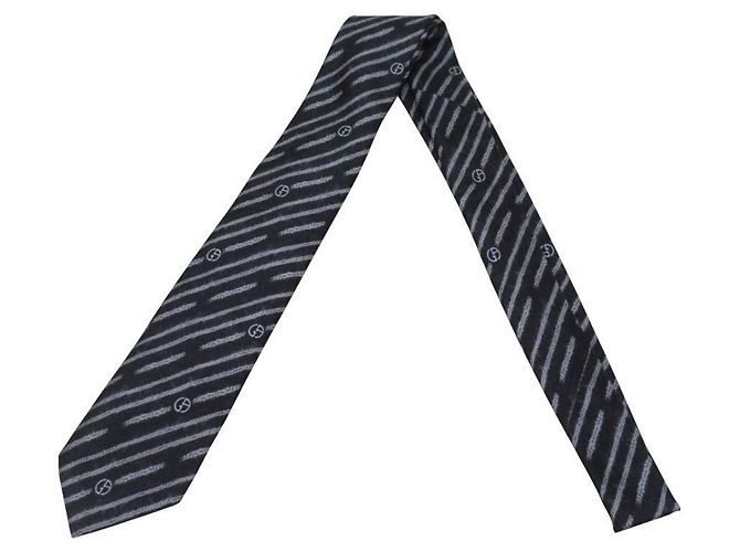 Cravatta in seta Giorgio Armani Marrone Nero - vista 2