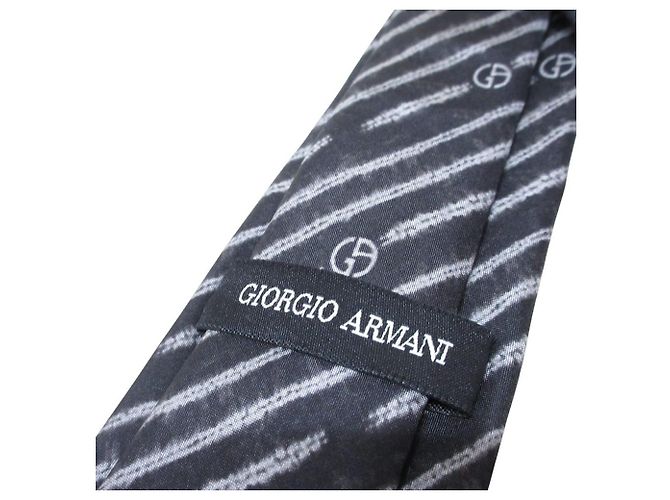 Cravatta in seta Giorgio Armani Marrone Nero - vista 4