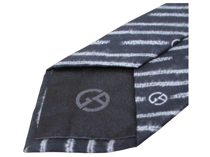 Cravatta in seta Giorgio Armani Marrone Nero - vista 5