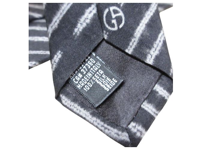 Cravatta in seta Giorgio Armani Marrone Nero - vista 6
