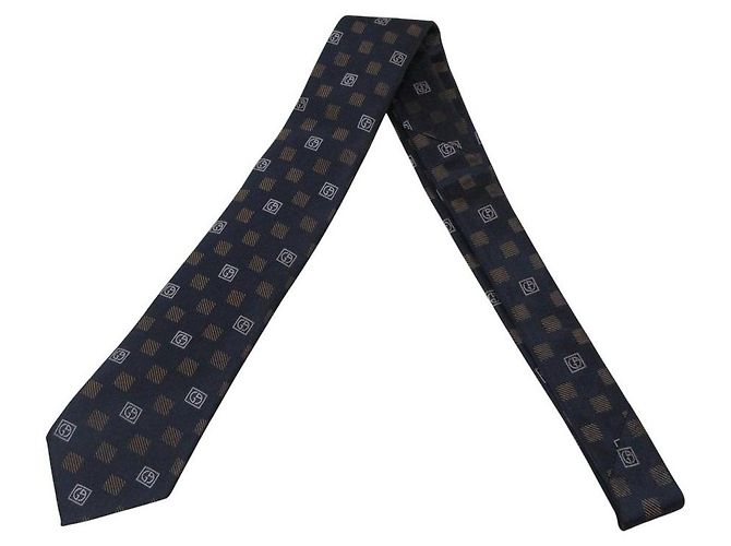 Giorgio Armani Silk Tie Brown Blue Navy blue - view 2