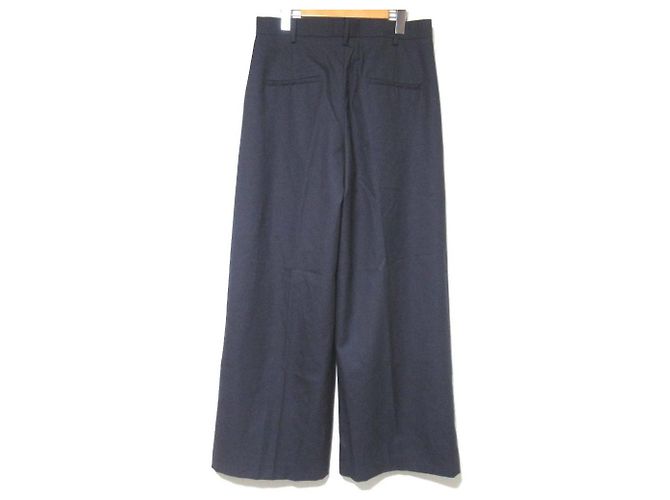 Autre Marque TOKYO WEEKLY JOURNAL Weite Wollhose Blau Marineblau - Ansicht 2