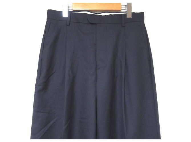 Autre Marque TOKYO WEEKLY JOURNAL Weite Wollhose Blau Marineblau - Ansicht 3