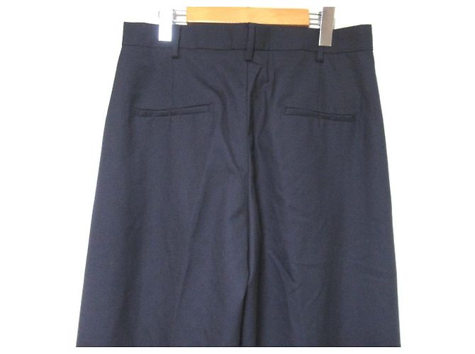 Autre Marque TOKYO WEEKLY JOURNAL Weite Wollhose Blau Marineblau - Ansicht 4