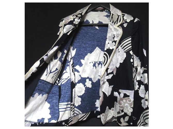 LEONARD FASHION Chaqueta entallada con estampado floral Azul Azul marino - vista 4