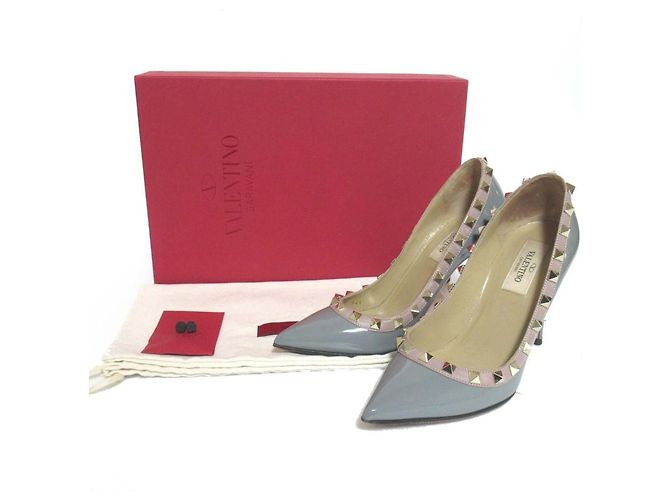 Décolleté Rockstud in vernice Valentino Garavani Marrone - vista 12