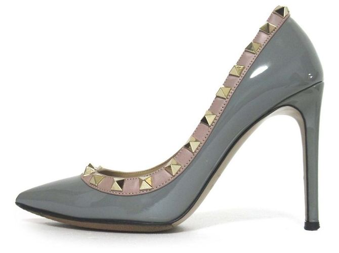 Décolleté Rockstud in vernice Valentino Garavani Marrone - vista 2