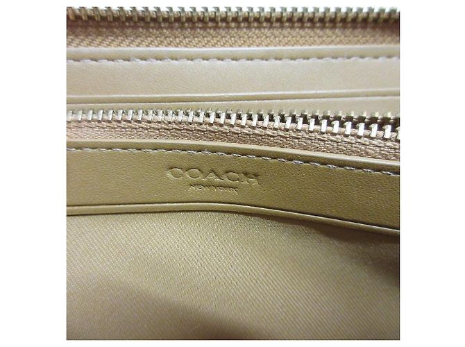 Cartera larga de piel COACH Accordion Zip Wallet Castaño - vista 14