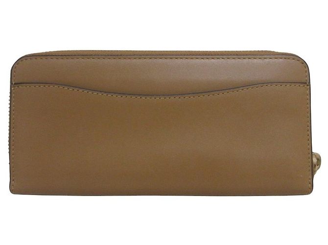 Cartera larga de piel COACH Accordion Zip Wallet Castaño - vista 5
