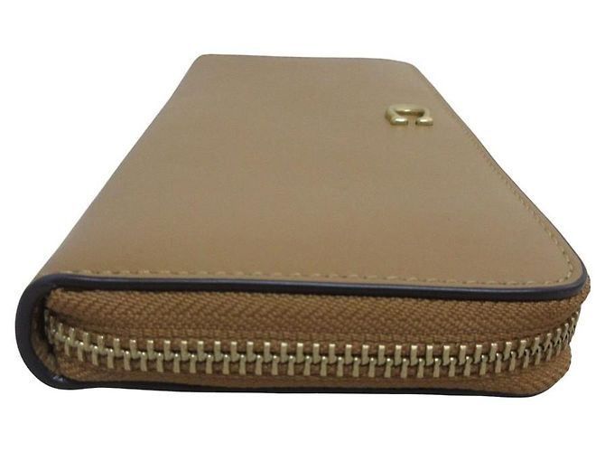 Cartera larga de piel COACH Accordion Zip Wallet Castaño - vista 6