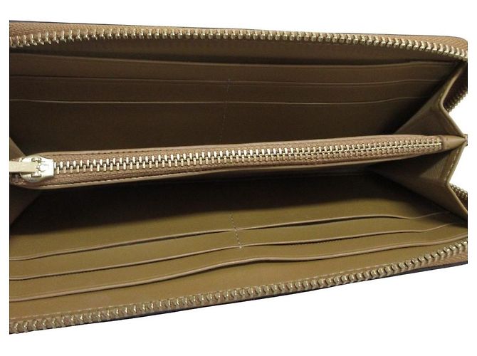 Cartera larga de piel COACH Accordion Zip Wallet Castaño - vista 8