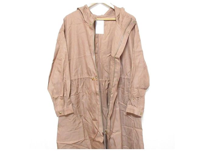 Autre Marque Manteau de printemps long à capuche et fronces NOBLE Rose - vue 13