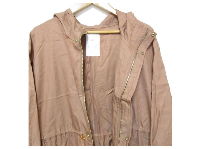 Autre Marque Manteau de printemps long à capuche et fronces NOBLE Rose - vue 14