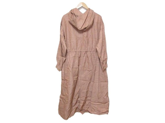 Autre Marque Manteau de printemps long à capuche et fronces NOBLE Rose - vue 2