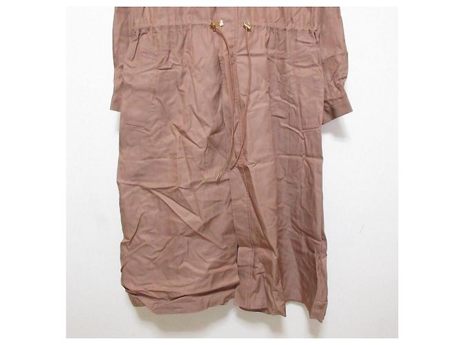 Autre Marque Manteau de printemps long à capuche et fronces NOBLE Rose - vue 4