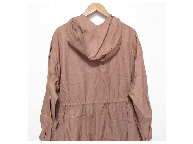 Autre Marque Manteau de printemps long à capuche et fronces NOBLE Rose - vue 6