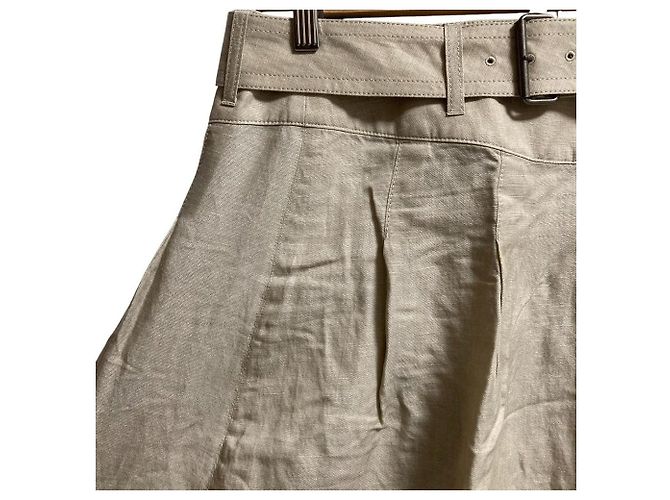 Burberry London Nova Check Leinenrock Beige - Ansicht 2