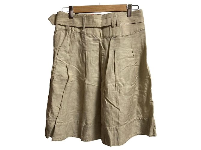 Burberry London Nova Check Leinenrock Beige - Ansicht 3