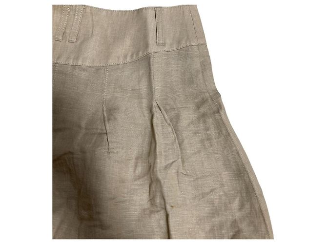 Burberry London Nova Check Leinenrock Beige - Ansicht 9