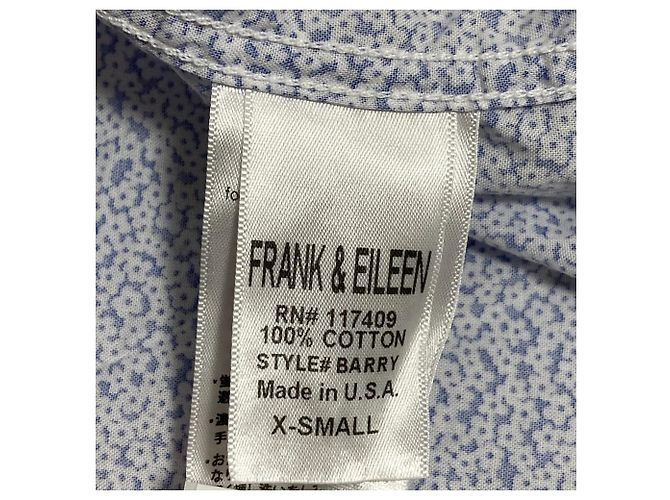 Autre Marque Camisa de algodón Frank&Eileen BARRY Blanco Azul - vista 10