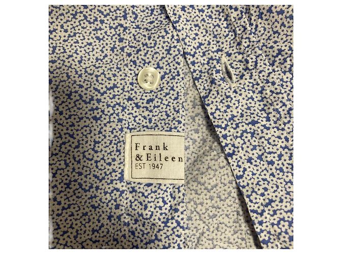 Autre Marque Camisa de algodón Frank&Eileen BARRY Blanco Azul - vista 12