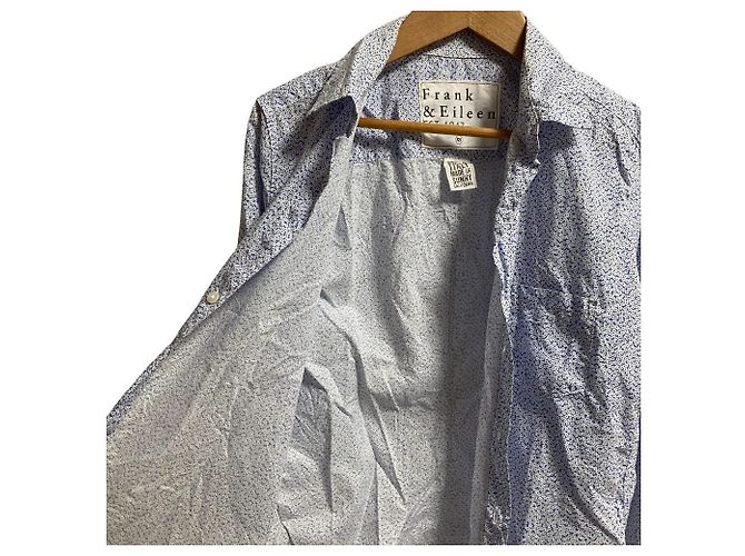 Autre Marque Camisa de algodón Frank&Eileen BARRY Blanco Azul - vista 3