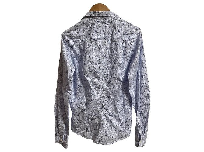 Autre Marque Camisa de algodón Frank&Eileen BARRY Blanco Azul - vista 4