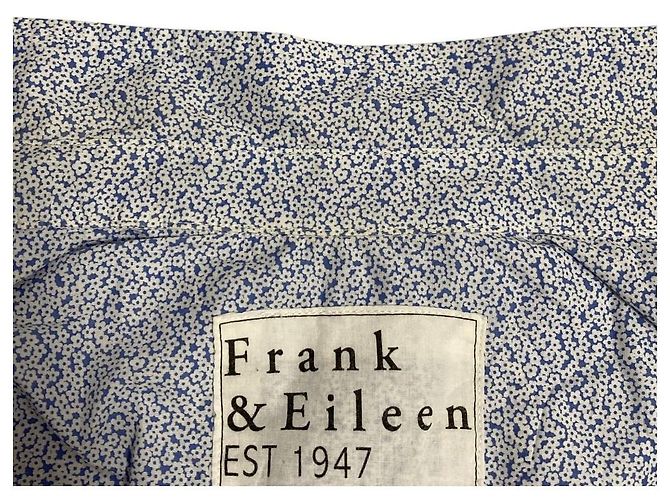 Autre Marque Camisa de algodón Frank&Eileen BARRY Blanco Azul - vista 7