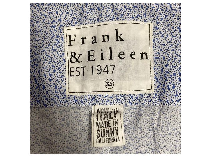 Autre Marque Camisa de algodón Frank&Eileen BARRY Blanco Azul - vista 9