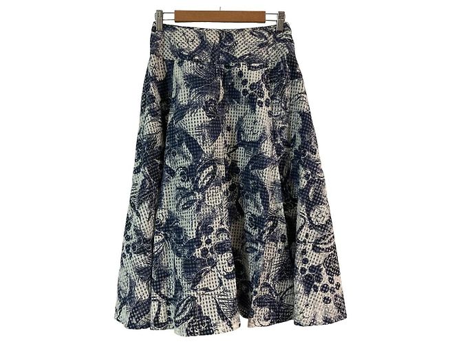 Autre Marque Gonna lunga INGEBORG con stampa floreale e a quadri Bianco - vista 2