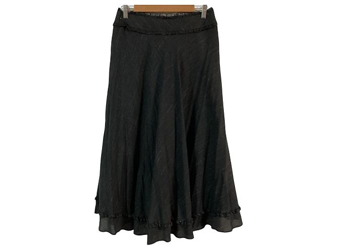 Autre Marque Falda acampanada de denim Ingeborg Negro - vista 2