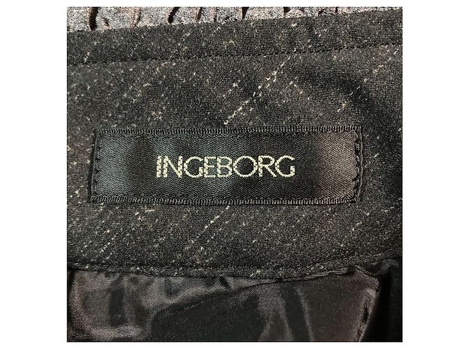 Autre Marque Falda acampanada de denim Ingeborg Negro - vista 4