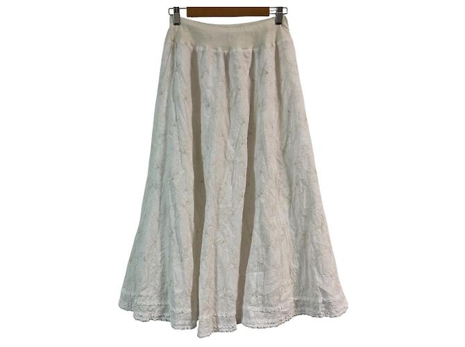 Autre Marque Ingeborg C Lawn Flower Embroidery Skirt White - view 2