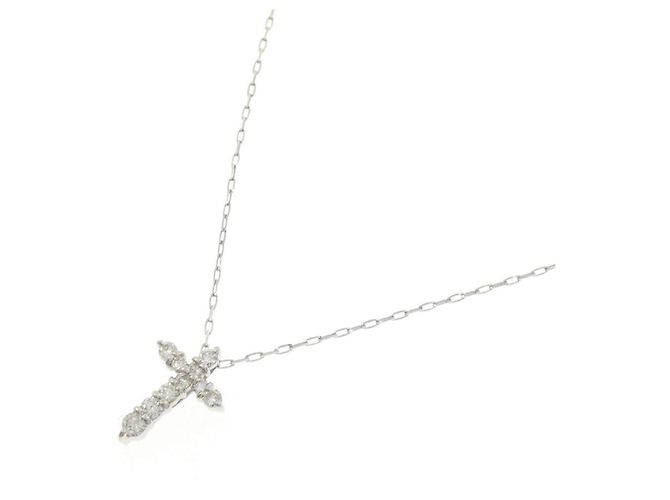 Autre Marque Collier en platine PT900 PT850 avec diamants Argenté - vue 2