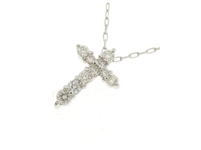 Autre Marque Collier en platine PT900 PT850 avec diamants Argenté - vue 3