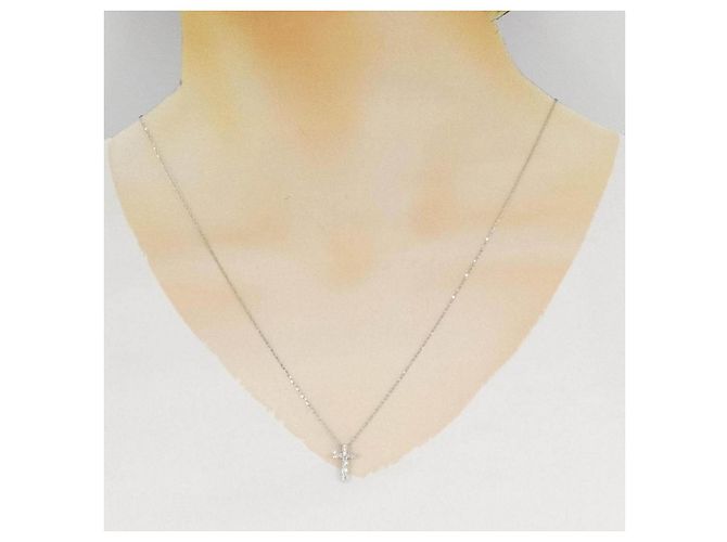 Autre Marque Collier en platine PT900 PT850 avec diamants Argenté - vue 6