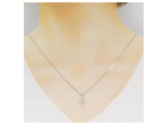 Autre Marque Diamantenhalskette Pt900 Pt850 Silber - Ansicht 6