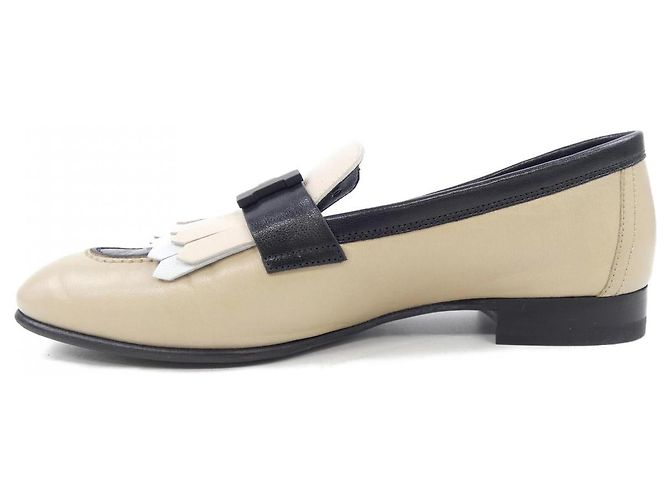 Hermès Royal35 Sneaker aus Leder Schwarz Beige - Ansicht 2