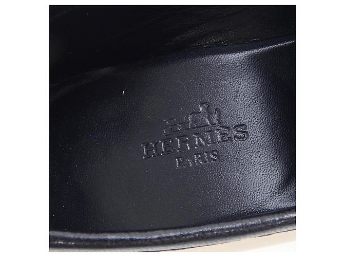 Hermès Royal35 Sneaker aus Leder Schwarz Beige - Ansicht 6