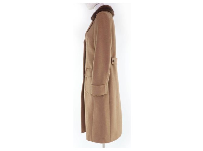 Casaco de pele de vison camel Max Mara Bege Camelo - vista 2