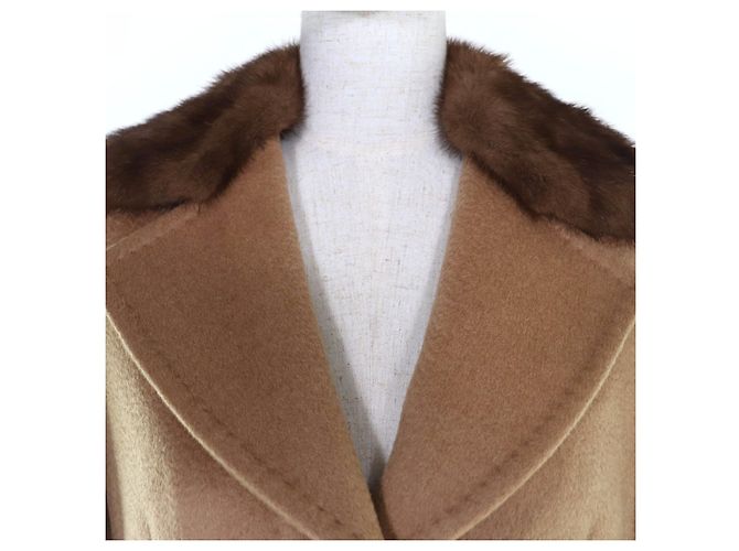 Casaco de pele de vison camel Max Mara Bege Camelo - vista 4