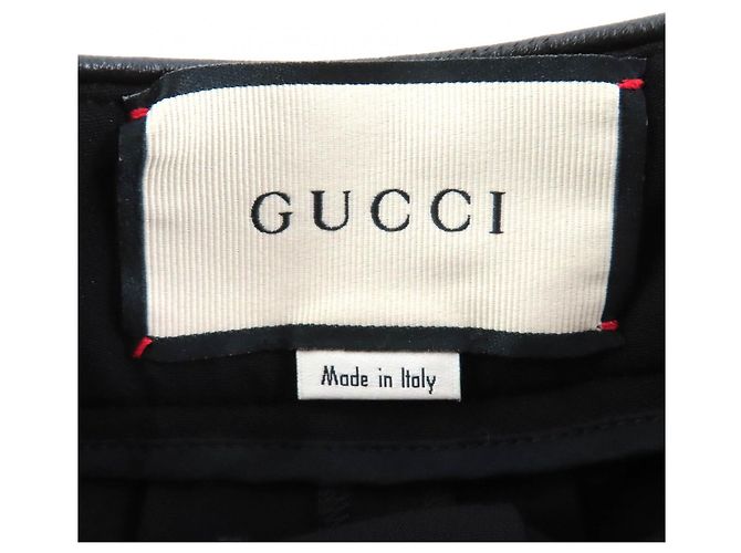 Pantaloni Gucci in rayon e lambskin Nero - vista 7